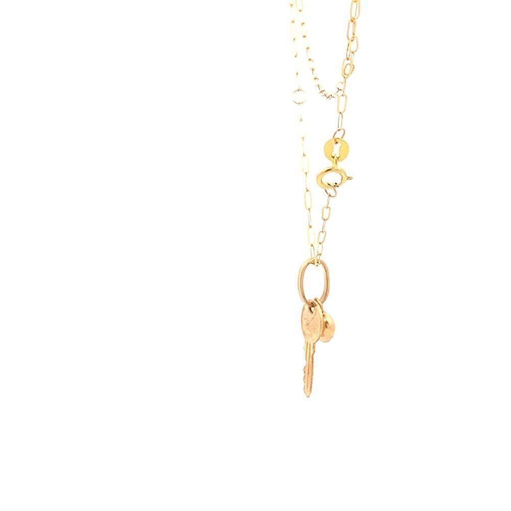 18K Yellow Gold Necklace Chain 18 inches Heart Pendant 1.53 grams - Picture 9 of 13